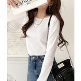 デコルテラインを美しく演出。クルーネックリブトップス（長袖） | Classical Elf  | 詳細画像7 