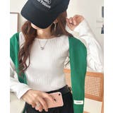 オフホワイト | デコルテラインを美しく演出。クルーネックリブトップス（長袖） | Classical Elf 