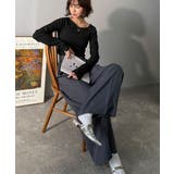 デコルテラインを美しく演出。クルーネックリブトップス（長袖） | Classical Elf  | 詳細画像20 