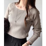 デコルテラインを美しく演出。クルーネックリブトップス（長袖） | Classical Elf  | 詳細画像25 