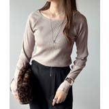 デコルテラインを美しく演出。クルーネックリブトップス（長袖） | Classical Elf  | 詳細画像26 