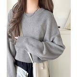 シンプルながらも洗練されたデザインで、こなれ感。胸刺繍スウェット見えコクーンニッ… | Classical Elf | 詳細画像21