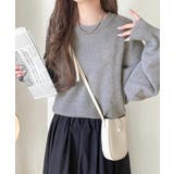 シンプルながらも洗練されたデザインで、こなれ感。胸刺繍スウェット見えコクーンニッ… | Classical Elf | 詳細画像25