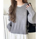 シンプルながらも洗練されたデザインで、こなれ感。胸刺繍スウェット見えコクーンニッ… | Classical Elf | 詳細画像26