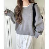 シンプルながらも洗練されたデザインで、こなれ感。胸刺繍スウェット見えコクーンニッ… | Classical Elf | 詳細画像27