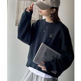 シンプルながらも洗練されたデザインで、こなれ感。胸刺繍スウェット見えコクーンニッ… | Classical Elf | 詳細画像37