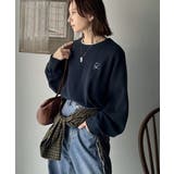 シンプルながらも洗練されたデザインで、こなれ感。胸刺繍スウェット見えコクーンニッ… | Classical Elf | 詳細画像42