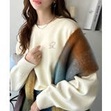 シンプルながらも洗練されたデザインで、こなれ感。胸刺繍スウェット見えコクーンニッ… | Classical Elf | 詳細画像1