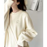 シンプルながらも洗練されたデザインで、こなれ感。胸刺繍スウェット見えコクーンニッ… | Classical Elf | 詳細画像3