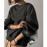 チャコール | 袖先のさりげない刺繍がアクセント。サインロゴ刺繍裏起毛スウェット | Classical Elf 