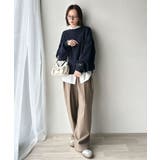 袖先のさりげない刺繍がアクセント。サインロゴ刺繍裏起毛スウェット | Classical Elf  | 詳細画像32 