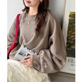 グレージュ | 袖先のさりげない刺繍がアクセント。サインロゴ刺繍裏起毛スウェット | Classical Elf 