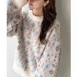 アイボリー | ヴィンテージライクなデザインで上級見え◎アンティークラグモチーフ柄ニットPO | Classical Elf