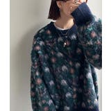 ネイビー | ヴィンテージライクなデザインで上級見え◎アンティークラグモチーフ柄ニットPO | Classical Elf