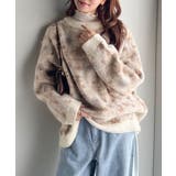 大人可愛いヴィンテージ調。モヘアタッチ前後2wayアンティークラグモチーフ柄ニッ… | Classical Elf  | 詳細画像4 