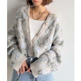 大人可愛いヴィンテージ調。モヘアタッチ前後2wayアンティークラグモチーフ柄ニッ… | Classical Elf  | 詳細画像13 