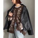 大人可愛いヴィンテージ調。モヘアタッチ前後2wayアンティークラグモチーフ柄ニッ… | Classical Elf  | 詳細画像33 