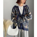 大人可愛いヴィンテージ調。モヘアタッチ前後2wayアンティークラグモチーフ柄ニッ… | Classical Elf  | 詳細画像45 