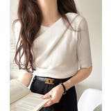 1枚で雰囲気美人。暑い日も、やっぱり上品でいたい。5分袖ドレープニット（半袖） | Classical Elf  | 詳細画像7 