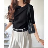 1枚で雰囲気美人。暑い日も、やっぱり上品でいたい。5分袖ドレープニット（半袖） | Classical Elf  | 詳細画像13 