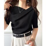 1枚で雰囲気美人。暑い日も、やっぱり上品でいたい。5分袖ドレープニット（半袖） | Classical Elf  | 詳細画像15 