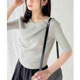 1枚で雰囲気美人。暑い日も、やっぱり上品でいたい。5分袖ドレープニット（半袖） | Classical Elf  | 詳細画像21 