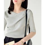 1枚で雰囲気美人。暑い日も、やっぱり上品でいたい。5分袖ドレープニット（半袖） | Classical Elf  | 詳細画像22 