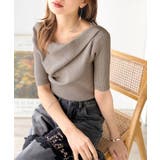 1枚で雰囲気美人。暑い日も、やっぱり上品でいたい。5分袖ドレープニット（半袖） | Classical Elf  | 詳細画像37 