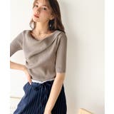 1枚で雰囲気美人。暑い日も、やっぱり上品でいたい。5分袖ドレープニット（半袖） | Classical Elf  | 詳細画像39 
