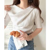 1枚で雰囲気美人。暑い日も、やっぱり上品でいたい。5分袖ドレープニット（半袖） | Classical Elf  | 詳細画像1 