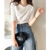 1枚で雰囲気美人。暑い日も、やっぱり上品でいたい。5分袖ドレープニット（半袖） | Classical Elf  | 詳細画像2 