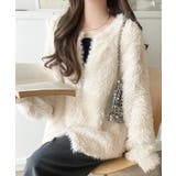 アイボリー | ふわっと包まれる心地よさ。モコモコフェザーニットホックカーディガン | Classical Elf 