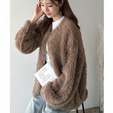 キャメル | ふわっと包まれる心地よさ。モコモコフェザーニットホックカーディガン | Classical Elf 