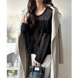 ふんわり大人フェミニン♪ティアードフリルモヘアタッチメッシュ編みニット（長袖） | Classical Elf  | 詳細画像6 