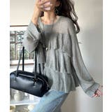 ふんわり大人フェミニン♪ティアードフリルモヘアタッチメッシュ編みニット（長袖） | Classical Elf  | 詳細画像10 