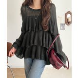 ふんわり大人フェミニン♪ティアードフリルモヘアタッチメッシュ編みニット（長袖） | Classical Elf  | 詳細画像15 