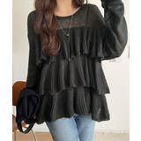 ふんわり大人フェミニン♪ティアードフリルモヘアタッチメッシュ編みニット（長袖） | Classical Elf  | 詳細画像17 