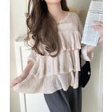 ふんわり大人フェミニン♪ティアードフリルモヘアタッチメッシュ編みニット（長袖） | Classical Elf  | 詳細画像23 