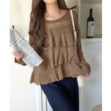 ふんわり大人フェミニン♪ティアードフリルモヘアタッチメッシュ編みニット（長袖） | Classical Elf  | 詳細画像30 