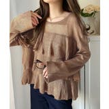 ふんわり大人フェミニン♪ティアードフリルモヘアタッチメッシュ編みニット（長袖） | Classical Elf  | 詳細画像32 