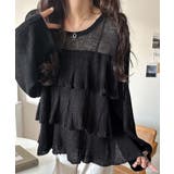 ふんわり大人フェミニン♪ティアードフリルモヘアタッチメッシュ編みニット（長袖） | Classical Elf  | 詳細画像2 