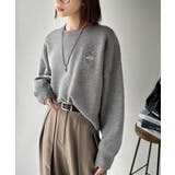 スウェットライクで”魅せる”大人のリラクシーな1枚。胸元サインロゴ刺繍入りニット… | Classical Elf  | 詳細画像9 