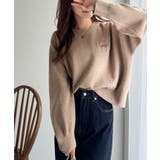 スウェットライクで”魅せる”大人のリラクシーな1枚。胸元サインロゴ刺繍入りニット… | Classical Elf  | 詳細画像20 