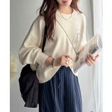 スウェットライクで”魅せる”大人のリラクシーな1枚。胸元サインロゴ刺繍入りニット… | Classical Elf  | 詳細画像2 