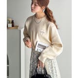 スウェットライクで”魅せる”大人のリラクシーな1枚。胸元サインロゴ刺繍入りニット… | Classical Elf  | 詳細画像4 