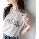 オートミール | ナチュラルな中に、さりげない華。綿100%ロゴ×フラワー刺繍ビッグTシャツ | Classical Elf