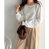 古着感のある緩さが今っぽ可愛い。綿100%前後2WAYワイドネックロンTEE(長… | Classical Elf | 詳細画像3