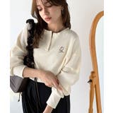 洒落感アップのこなれT。胸刺繍ワッフルオーバーサイズキーネックロンT(長袖) | Classical Elf | 詳細画像5