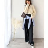 洒落感アップのこなれT。胸刺繍ワッフルオーバーサイズキーネックロンT(長袖) | Classical Elf | 詳細画像10