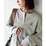 洒落感アップのこなれT。胸刺繍ワッフルオーバーサイズキーネックロンT(長袖) | Classical Elf | 詳細画像11